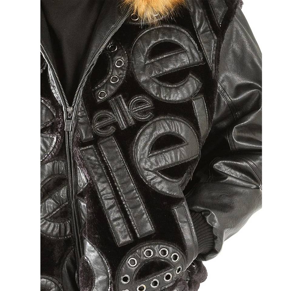 Pelle Pelle Signature Black Fur Hood Leather Jacket