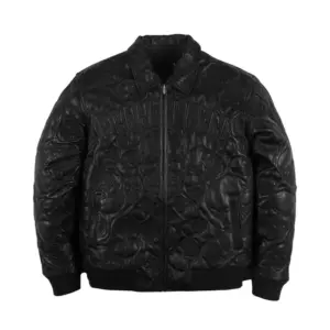 Pelle Pelle Skull Quilt Black Jacket