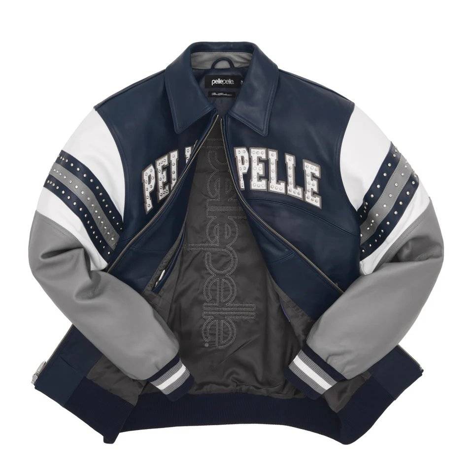 Pelle Pelle Soda Club Arches Navy Blue and Grey Jacket