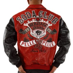 Pelle Pelle Soda Club Heritage Series Red Genuine Leather Jacket