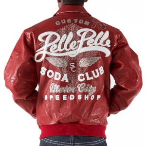 Pelle Pelle Soda Club Motor City Speed Shop Red Leather Jacket