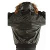 Pelle Pelle Studded Script Fur Hood Black Phantom Leather Jacket