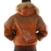 Pelle Pelle Studded Script Fur Hood Brown Phantom Jacket