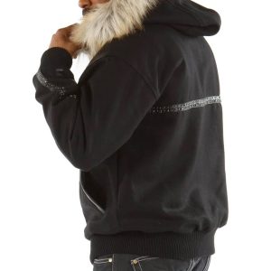 Pelle Pelle Supreme Club Black Fur Hooded Wool Jacket