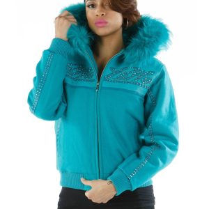 Pelle Pelle Supreme Club Blue Fur Hood Jacket