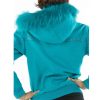 Pelle Pelle Supreme Club Blue Women Fur Hooded Wool Jacket