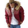 Pelle Pelle Supreme Club Maroon Fur Hood Jacket