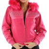 Pelle Pelle Supreme Club Pink Fur Hood Jacket