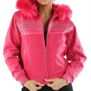 Pelle Pelle Supreme Club Pink Fur Hood Jacket
