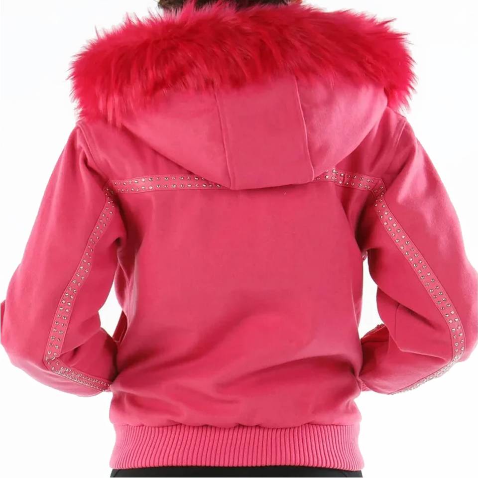 Pelle Pelle Supreme Club Pink Fur Hood Wool Jacket