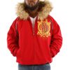 Pelle Pelle Top Brass 1978 Red Fur Hood Jacket