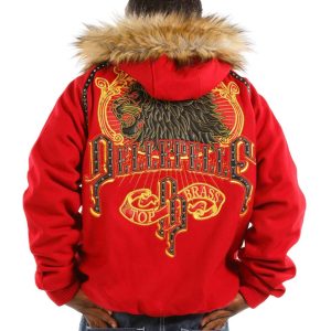 Pelle Pelle Top Brass 1978 Red Fur Hood Wool Jacket
