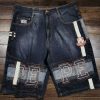 Pelle Pelle UK London Patch Work Black Denim Shorts