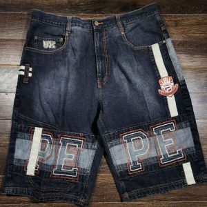 Pelle Pelle UK London Patch Work Black Denim Shorts