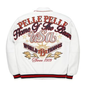 Pelle Pelle USA White World Famous Marc Buchanan Leather Jacket