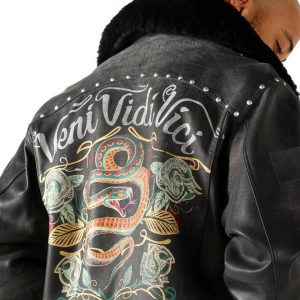 Pelle Pelle Veni Vidi Vici Men Black Genuine Leather Jacket