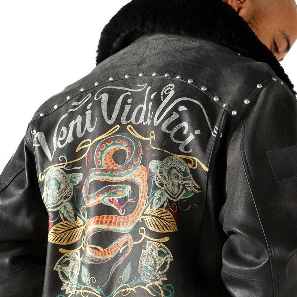 Pelle Pelle Veni Vidi Vici Men Black Genuine Leather Jacket