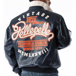 Pelle Pelle Vintage 35th Anniversary 1978 Navy Blue Leather Jacket