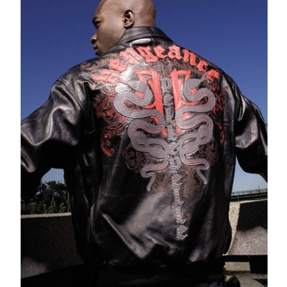 Pelle Pelle Vintage Black Snake Design Jacket