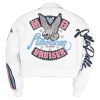 Pelle Pelle White American Bruiser Women Crop Leather Jacket