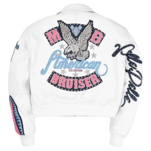 Pelle Pelle White American Bruiser Women Crop Leather Jacket