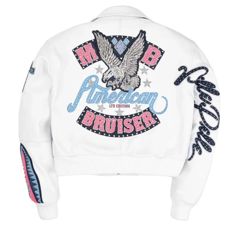 Pelle Pelle White American Bruiser Women Crop Leather Jacket