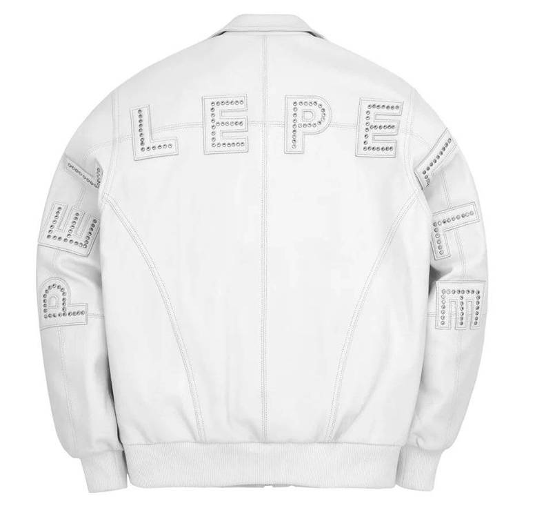 Pelle Pelle White Shinning Stones Full Grain Leather Jacket