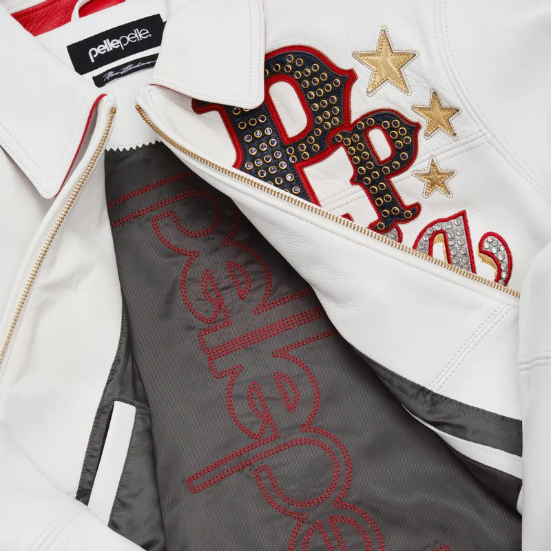 Pelle Pelle White World Famous MB Leather Jacket
