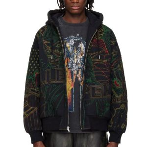Pelle Pelle Who Decides War Black Leather Hoodie