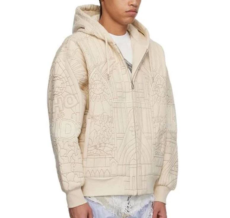 Pelle Pelle Who Decides War Cream Cotton Hoodie