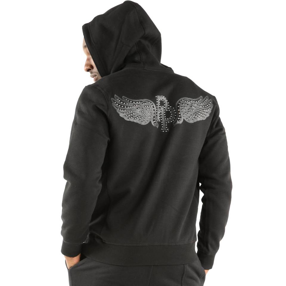 Pelle Pelle Winged P Black Wool Hoodie