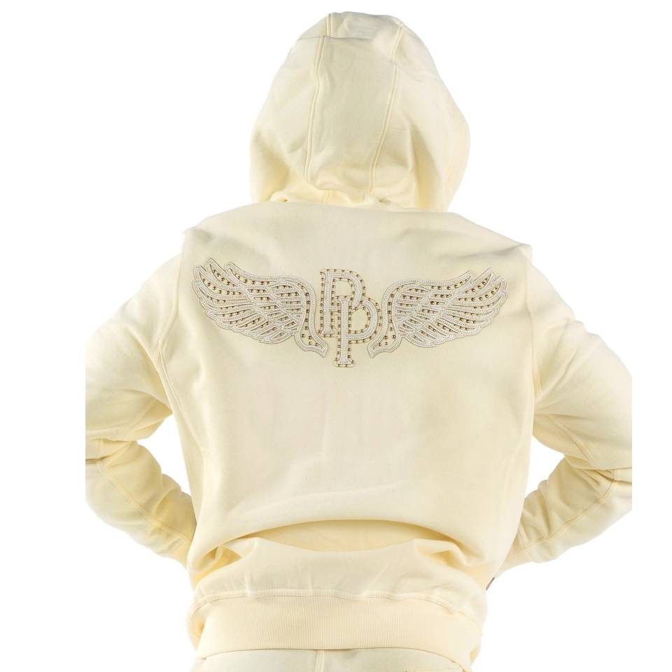 Pelle Pelle Winged P Cream Wool Hoodie