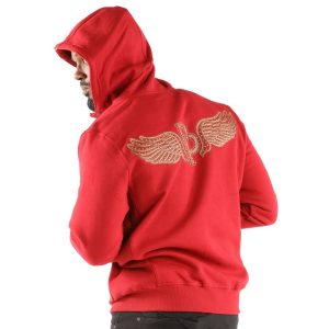 Pelle Pelle Winged P Red Wool Hoodie