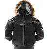 Pelle Pelle Wings Black Fur Hood Wool Jacket