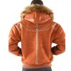 Pelle Pelle Wings Orange Fur Hood Wool Jacket