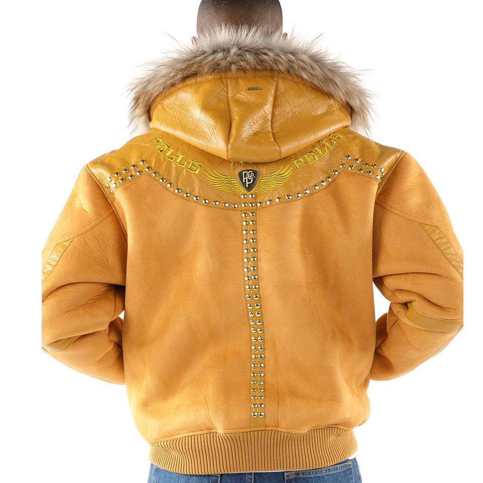 Pelle Pelle Wings Yellow Fur Hood Jacket