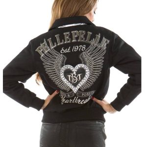 Pelle Pelle Women 1978 MB Heart Breaker Black Wool Jacket