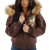 Pelle Pelle Women 1978 MB Legendry Dark Brown Fur Hood Jacket