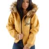Pelle Pelle Women 1978 MB Legendry Yellow Fur Hood Jacket