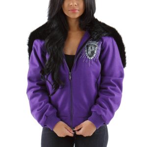Pelle Pelle Women 1978 Split Fur Hood Purple Jacket