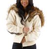 Pelle Pelle Women 1978 Split Fur Hood Cream Jacket