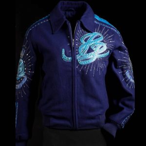 Pelle Pelle Women 35th Anniversary Blue Marc Buchanan Wool Jacket