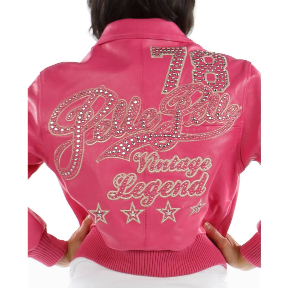 Pelle Pelle Women 78 Vintage Legend Varsity Pink Leather Jacket