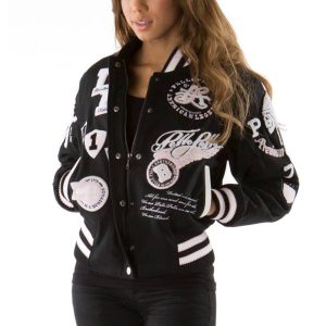 Pelle Pelle Women American Legend Varsity Black Jacket