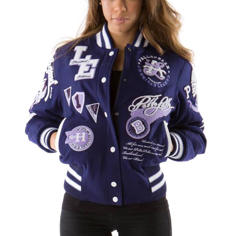 Pelle Pelle Women American Legend Varsity Purple Jacket