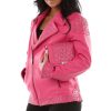 Pelle Pelle Women Asymmetrical Pink Leather Jacket