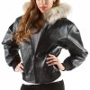 Pelle Pelle Women Basic Black Fur Hood Jacket