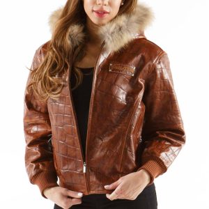 Pelle Pelle Women Basic Brown Fur Hood Jacket