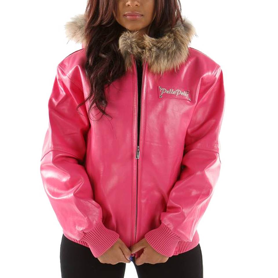 Pelle Pelle Women Basic Pink Fur Hood Jacket