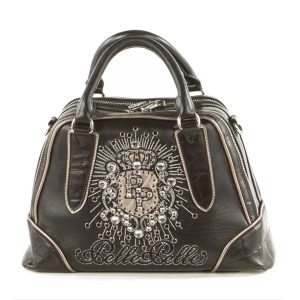 Pelle Pelle Women Black Crest Studded Handbag